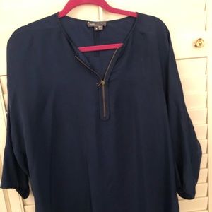 Vince navy silk blouse